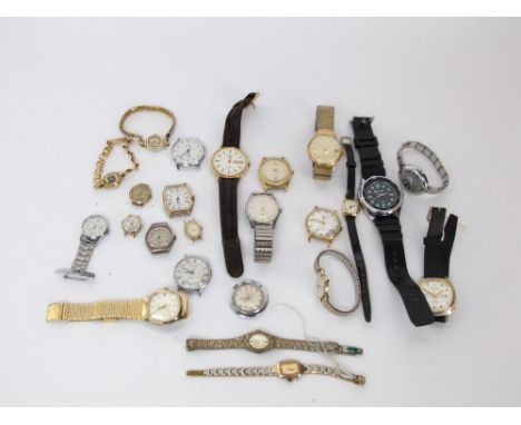 A collection of 20 vintage and modern ladies and gentlemans wristwatches to include a silver military issue gentlemans wristw