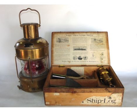 Walker's "Cherub" two patent ship log by Thomas Walker & Son Ltd of 58 Oxford Street Birmingham, within a wooden case, togeth