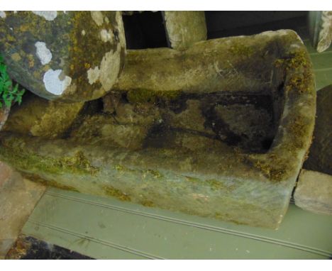 A limestone D end trough, 85cm max