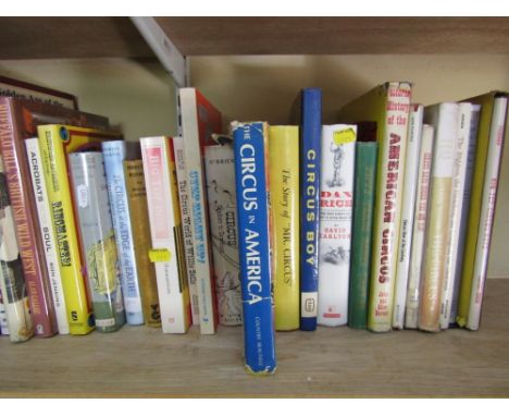 A large quantity of books including some first editions about American circuses, entertainers and related subjects, titles in