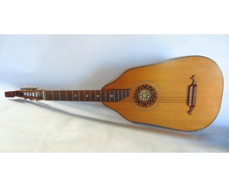 Mid 20th century bowl back lute in the manner of rosetti, 100cm long