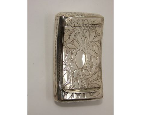 A Georgian silver pocket snuff box with chased floral decoration, Birmingham 1809, by Samuel Pendleton