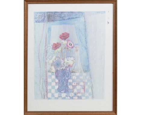 screenprint on paper framed and under glass image size 45cm x 35cm, overall size 59cm x 48cm Label verso: studio stamp verso 
