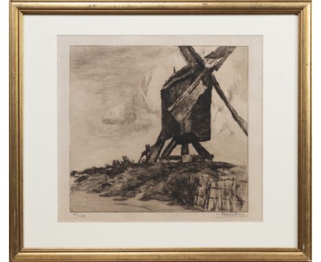 limited edition etching on paper, signed and numbered 2/100 mounted, framed and under glass image size 35cm x 38cm, overall s