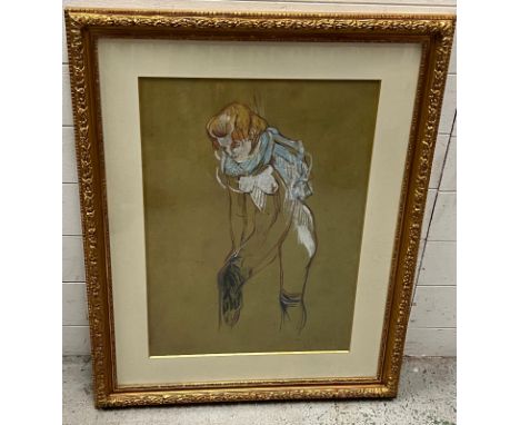 Henri De Toulause Lautrec pastel print (Frame 70cm x 88cm)