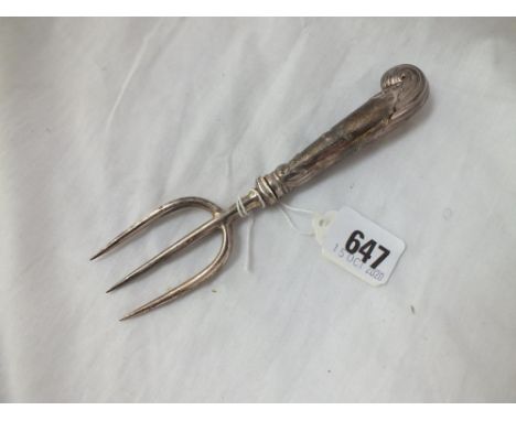 A Victorian three-pronged bread fork - Sheffield 1895
