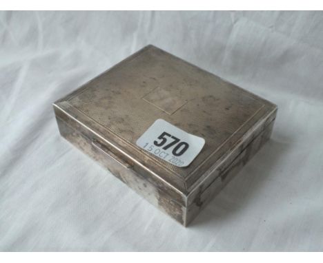 A cigarette box with engine turned cover - 4" wide - London