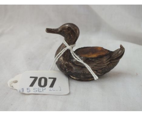 An unusual duck pin cushion with padded back - 2" long - B'ham 1921 