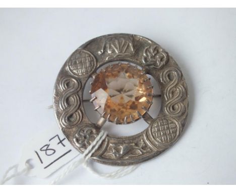 A large silver Celtic brooch 