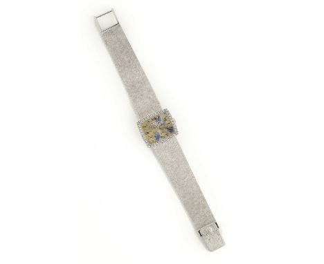 PATEK PHILIPPE, REF.3353/1: A LADY'S DIAMOND-SET WHITE GOLD BRACELET WATCH, CIRCA 1972 manual wind 20 jewel 13.5 calibre move