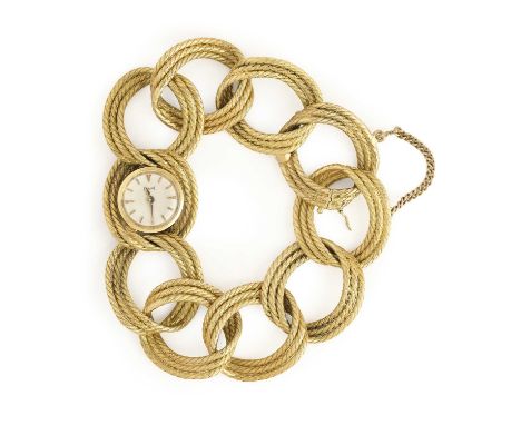 PIAGET, REF.3115: A LADY'S GOLD BRACELET WATCH, SWISS, 1960s manual wind movement with back winder, dial with baton indicator