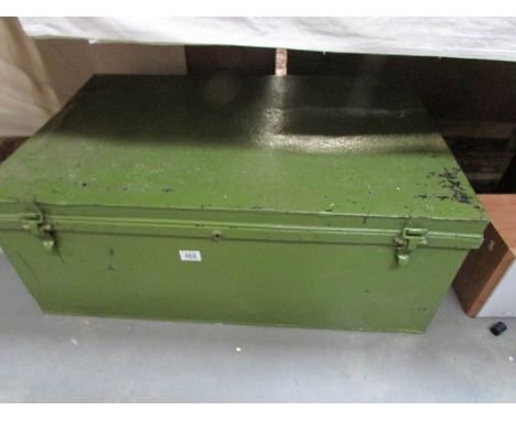 A large metal trunk (Purported to have been used by a missionary to China)