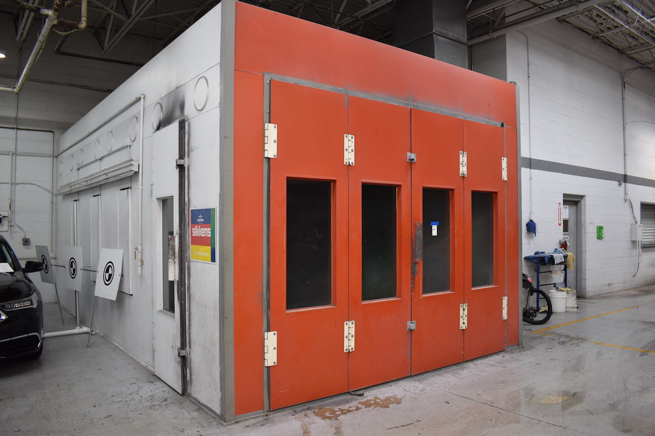 DEVILBISS DOWNDRAFT HEATED DRIVEIN SPRAY BOOTH 13 FT. 5 IN. WIDE X 25