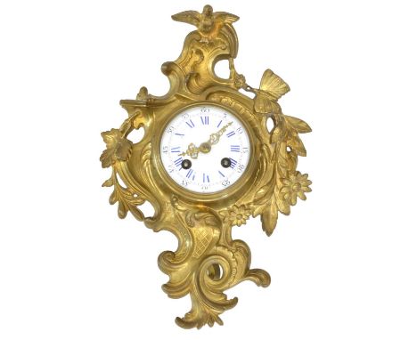 Late 19th century French Cartel Wall Clock Late 19th century French Louis VXI style cartel wall clock, two train movement sta