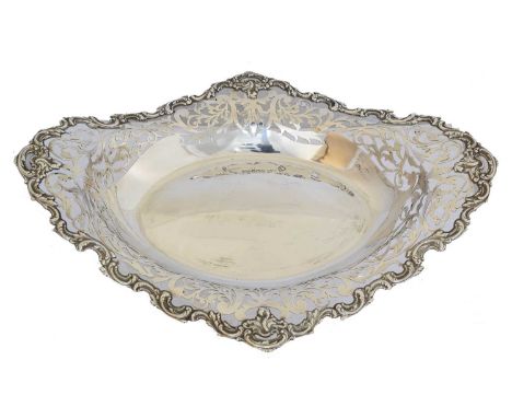 An Edward VII silver basket, An Edward VII silver basket, Roberts &amp; Dore Ltd., Sheffield, 1908, gross weight 15.53ozt.Ove