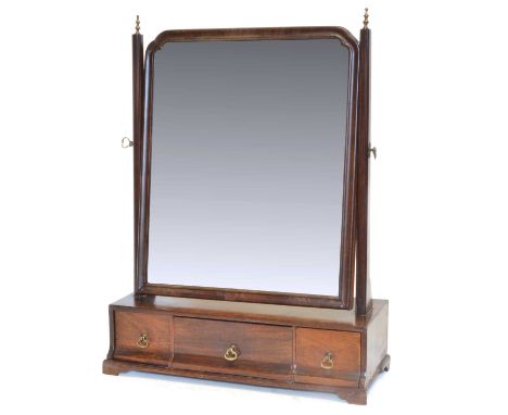 George III mahogany dressing table mirror George III mahogany dressing table mirror, the rectangular glass with moulded frame