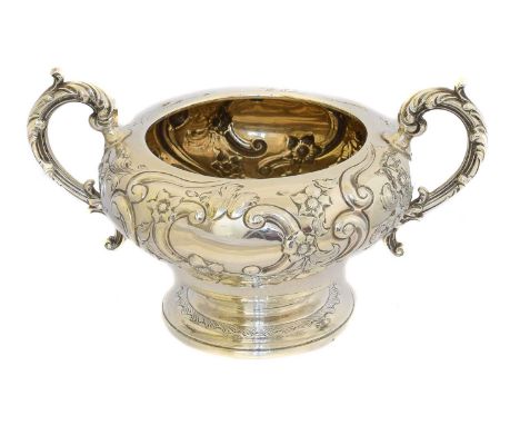 A George V silver sugar bowl, A George V silver sugar bowl, Harrison Brothers &amp; Howson, Sheffield, 1928, gross weight 10.