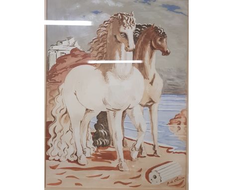 GIORGIO DE CHIRICO - HAND COLOURED PRINT