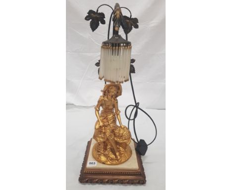 ANTIQUE GILT FIGURE LAMP