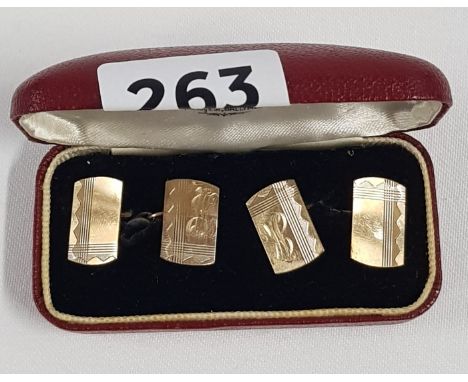 PAIR OF ANTIQUE 9CT GOLD CUFFLINKS