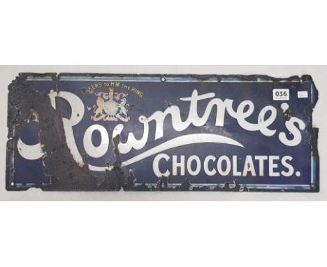 OLD ENAMEL ROWNTREES CHOCOLATES SIGN