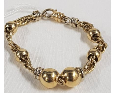 18CT GOLD ROLLER BALL BRACELET CIRCA 23GRAMS
