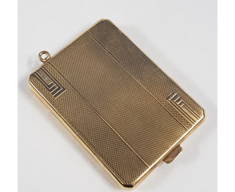 9 CARAT GOLD DANCE CARD CASE WEIGHING APPROX 38.5 GRAMS