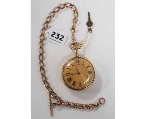 GEORGIAN 18CT GOLD VERGE QUARTER REPEATING POCKET WATCH BY JOHN GRAY, 1680-1720 LONDON WITH DIAMOND END STONE ON A 15CT GOLD 