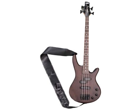 An Ibanez GIO 4-string Mikro bass guitar, with black soft case. Serial number GS171203216