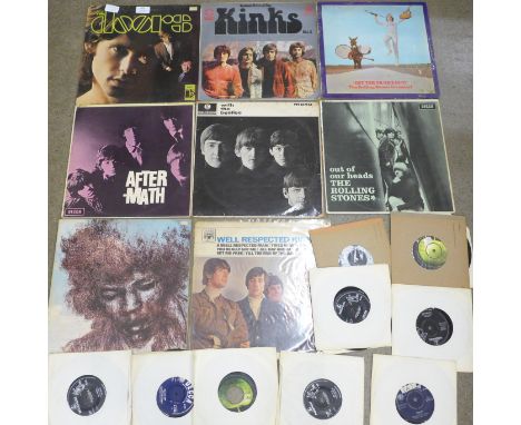 The Beatles, Doors, Rolling Stones, Kinks and Jimi Hendrix LP records (Please Please Me and A Hard Day's Night are covers onl