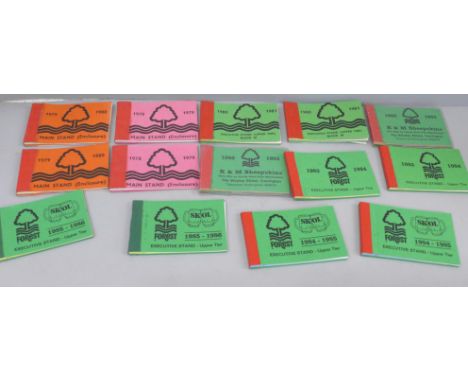 Football; Nottingham Forest, late 1970s/1980s season ticket booklets (14)