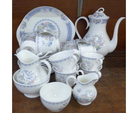 Royal Albert Songbird New Romance coffee service with pot and tea service, lacking teapots **PLEASE NOTE THIS LOT IS NOT ELIG