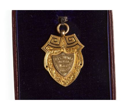 GOLD MISS MURE'S MEDAL 1916-17, awarded to James Gillespie of Perceton Carpet Bowling Club, the obverse with applied central 