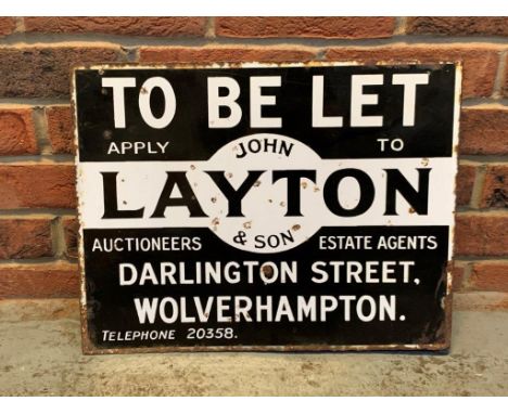 John Leyton &amp; Son To Let Vintage Enamel SignMake: Contact AuctioneerModel: Contact AuctioneerYear: 0Mileage: 0VIN: Contac