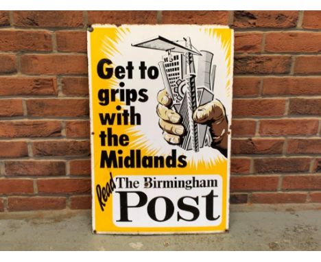 Birmingham Post 'Get To Grip With The Midlands' Vintage Enamel SignMake: Contact AuctioneerModel: Contact AuctioneerYear: 0Mi