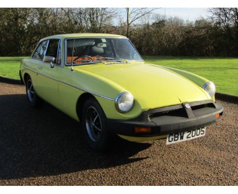 1977 MG B GT Make: MGModel: B GTYear: 1977Mileage: 24981VIN: GHD5436482GConfiguration: Right Hand DriveRegistration: GBW200ST