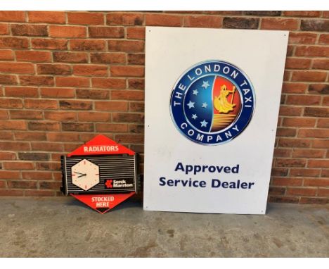 The London Taxi Service Sign and a Serck Marston Advertising ClockMake: Contact AuctioneerModel: Contact AuctioneerYear: 0Mil