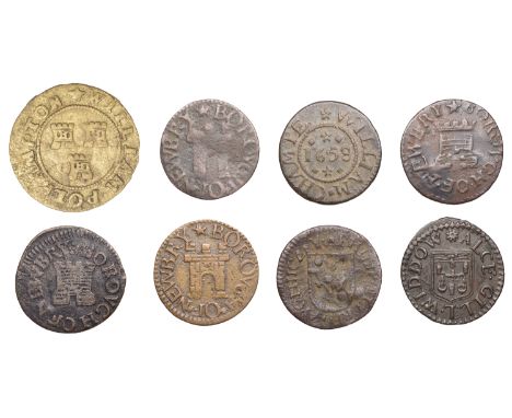 17th Century Tokens, BERKSHIRE, Newbury, Borough Farthings, 1657 (4), 1.02g/6h (N 109; BW. 51), 0.61g/9h (N 111; BW. 51), 0.9