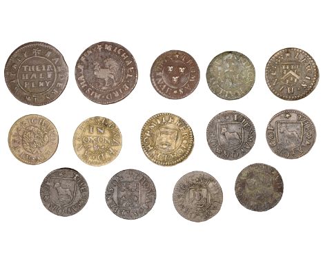 17th Century Tokens, OXFORDSHIRE, Oxford, City Farthings, 1652 (3), 1.14g/6h (N 3668; BW. 111-12), 1.14g/6h (N 3674; BW. 111-