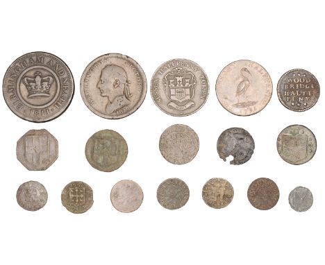 17th Century Tokens, HAMPSHIRE, Petersfield, Thomas Jaques, Farthing, 0.97g/6h (N 1938; BW. 131), John Walker, Halfpenny, 166