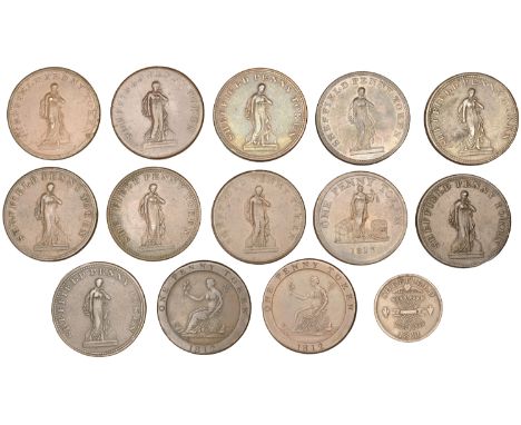 YORKSHIRE, Sheffield, Samuel Hobson & Son, Pennies, 1812 (2), 23.66g/6h, 22.50g/6h (both W 975); Longden & Gregory [Phoenix I