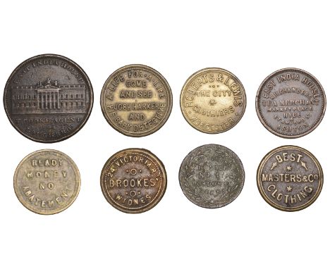 Miscellaneous Tokens and Checks, DERBYSHIRE, Derby, W. Kitching (W –; Bell –); LANCASHIRE, Ashton-under-Lyne, Robert Chambers