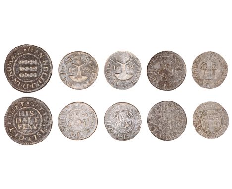 17th Century Tokens, KENT, Ramsgate, Richard Langley, Farthings, 1657 (2), 0.99g/12h, 0.37g/6h (both N 2694; BW. 452); Clemen