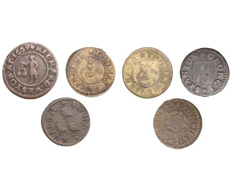 17th Century Tokens, BERKSHIRE, Blewbury, George Stanton, Farthing, 1665, 1.16g/12h (N 73; BW. 14); Hagbourne, Thomas Humfrey