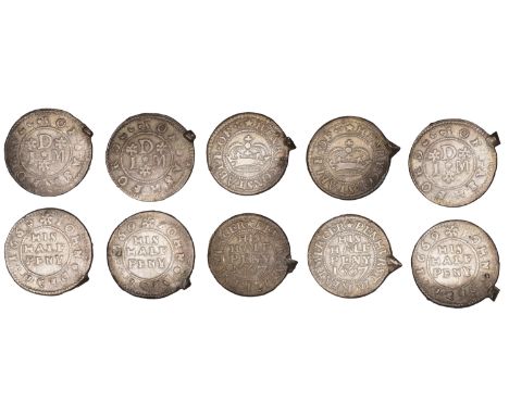 17th Century Tokens, Modern castings in silver from original tokens: KENT, Ashford, John Denn, Halfpence, 1669 (3), 2,91g/6h,