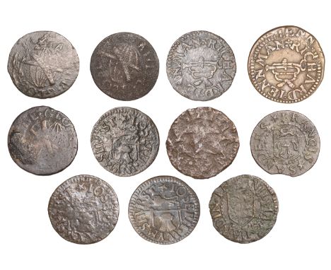 17th Century Tokens, KENT, Chatham, William Hardin, Farthing, 0.82g/6h (N 2440; BW. 92); John Jeffery, Farthing, 0.97g/6h (N 