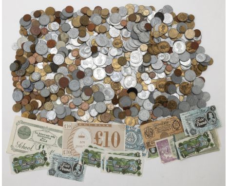 Miscellaneous Tokens and Checks, Model money (approx. 600), mostly late 20th century but some earlier and metallic; model pap