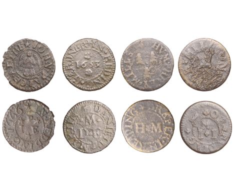 Reading, Daniell Martin, Farthing, 1653, 1.03g/6h (N 166; BW. 99); Joh. Mileson, Farthing, 1.17g/12h (N 167; BW. 100); Humphr