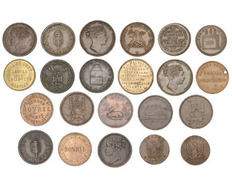 Miscellaneous Tokens and Checks, KENT, Chatham, George Church (W 1340), Woolwich, Gregory Browne (2, both W 5155); LANCASHIRE
