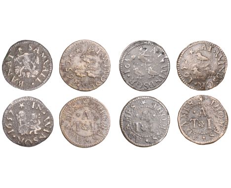 Windsor, Thomas Adames, Farthings, 1652 (3), 1.22g/6h (N 244; BW. 163), 1.03g/6h (N 245; BW. 163), 1.19g/6h (N 246; BW. 163);